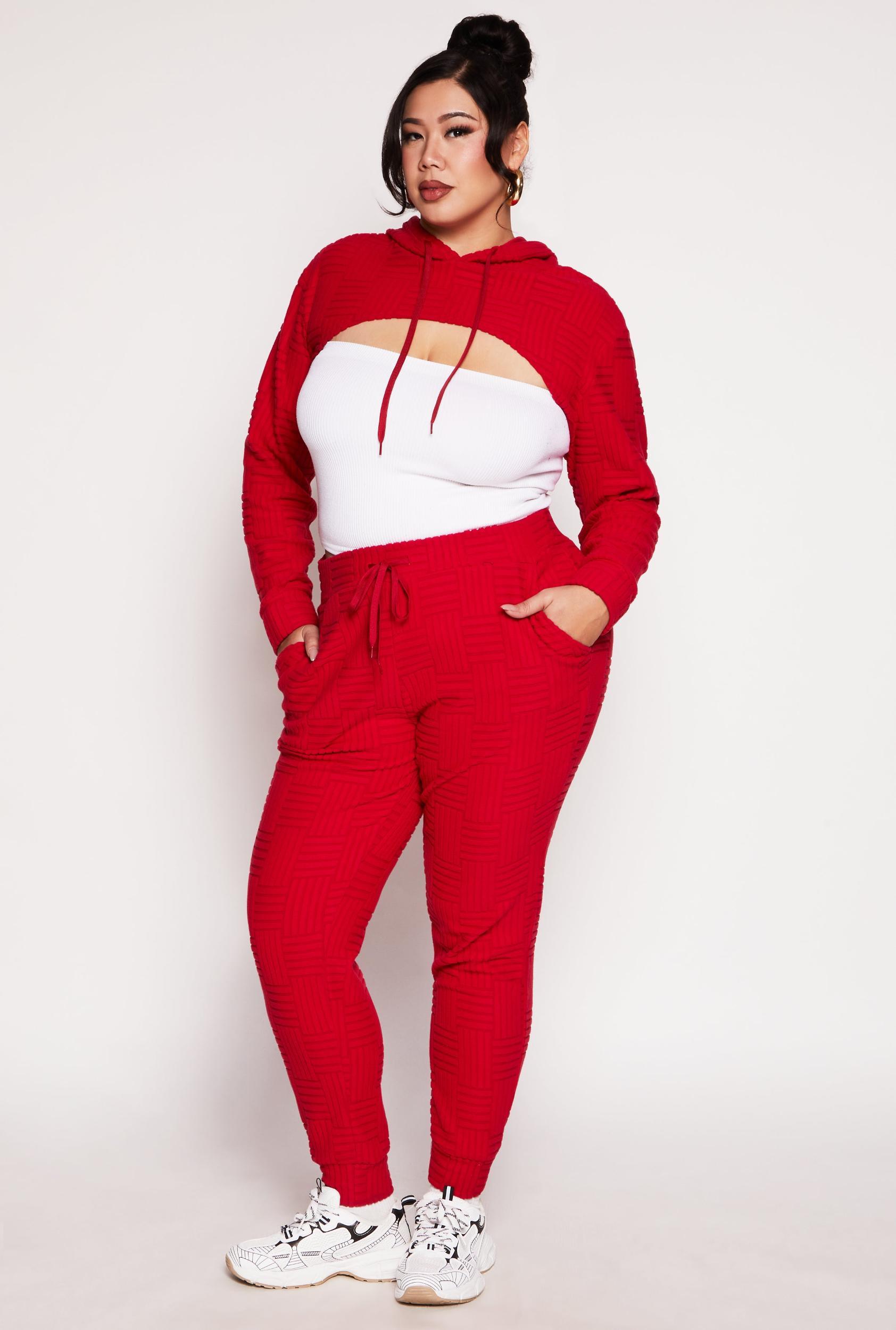 Womens Plus Size Geometric Patterned Joggers Product Image