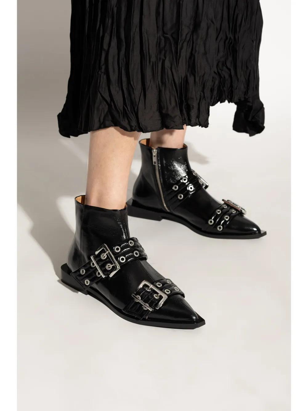 GANNI Low Heels Ankle Boots In Black Product Image
