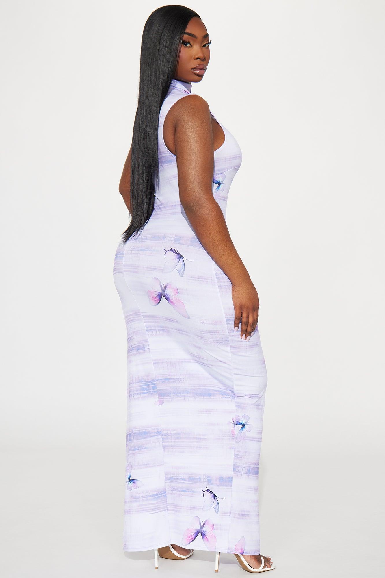 Bella Butterfly Maxi Dress - Lavender Product Image
