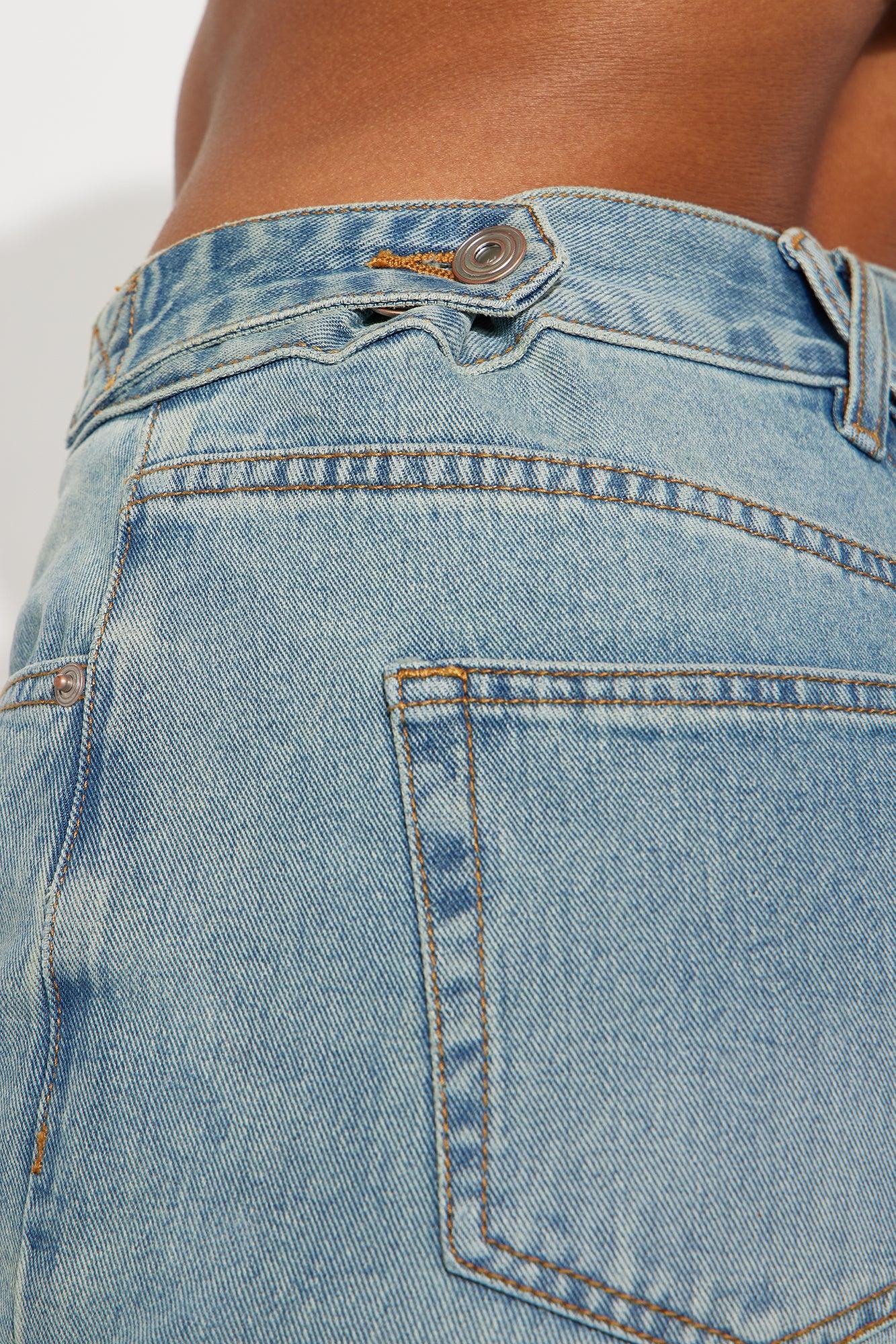 Dani Drop Waist Straight Leg Jeans - Medium Wash Product Image