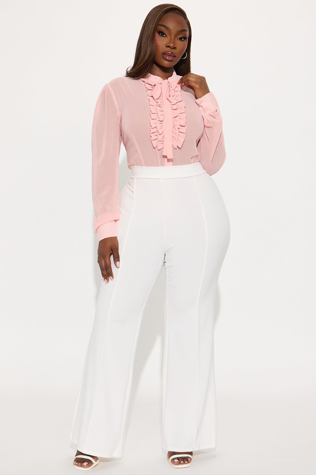 Mishelle Chiffon Bodysuit - Blush Product Image