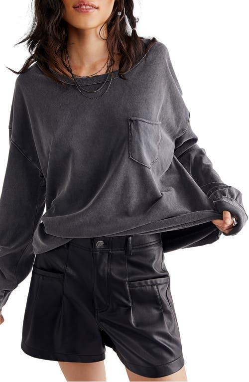Free People Fade Into You Scoop Neck Long Sleeve Front Pocket Tee Shirt Product Image