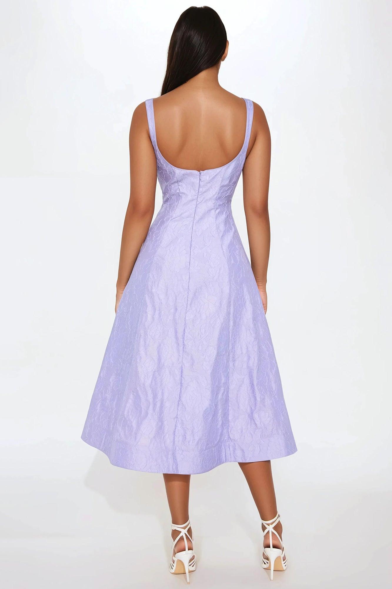 Only Bliss Jacquard Midi Dress - Lavender Product Image