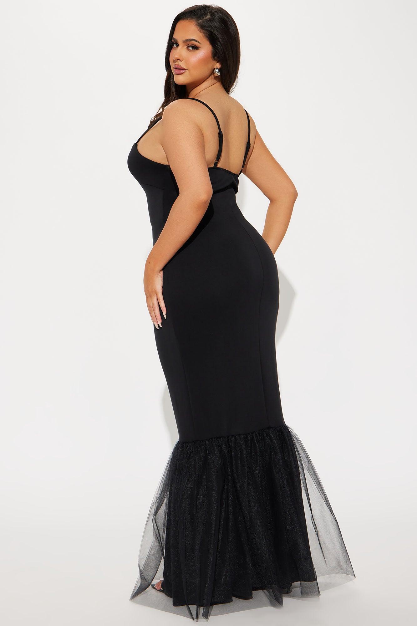 Brenda Mermaid Maxi Dress - Black Product Image