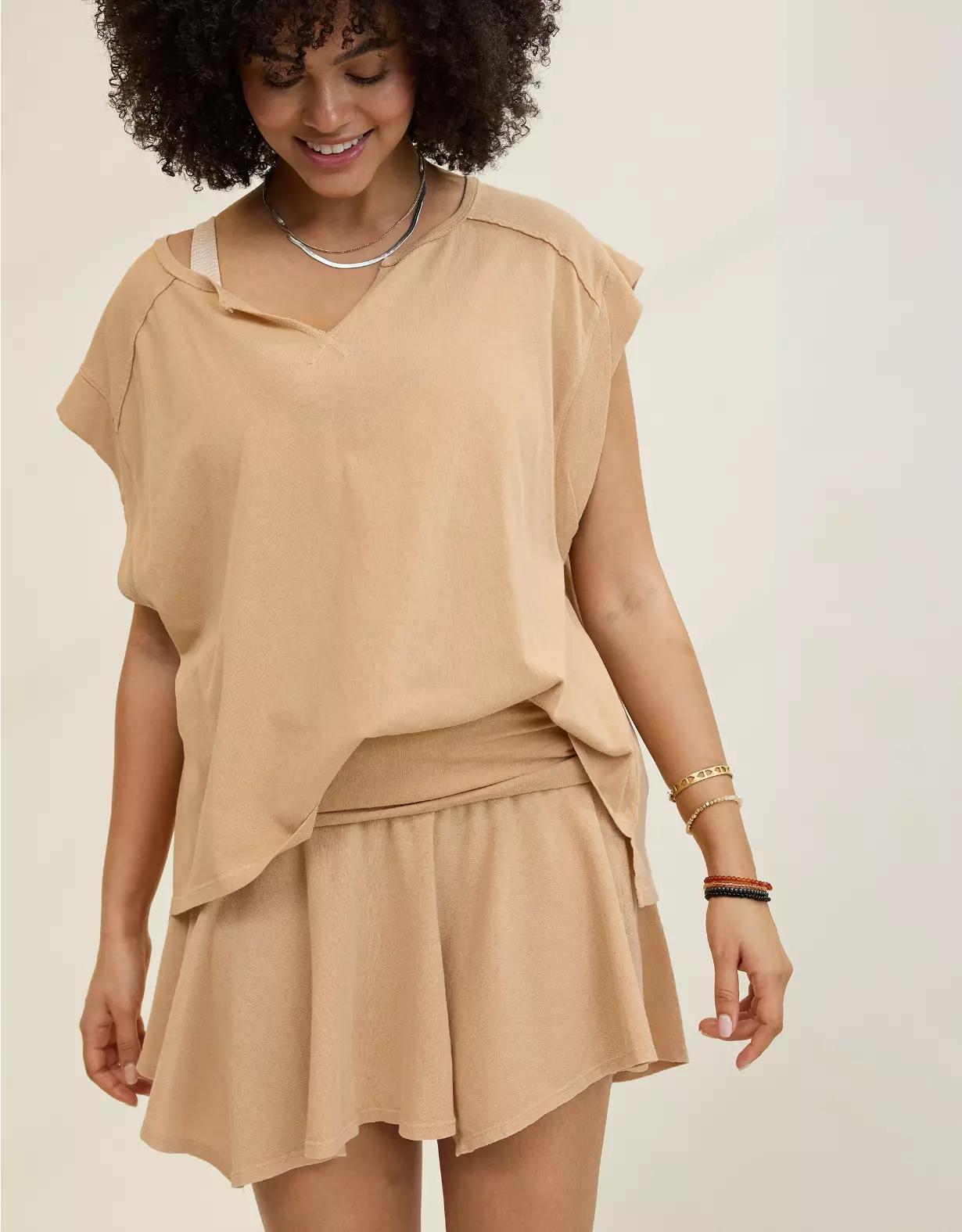 Aerie Summer Breeze Notch Neck T-Shirt Product Image