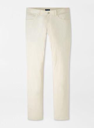 Peter Millar Mens Bingham Performance Five-Pocket Pant | Color: British Cream | Size: 44 Product Image
