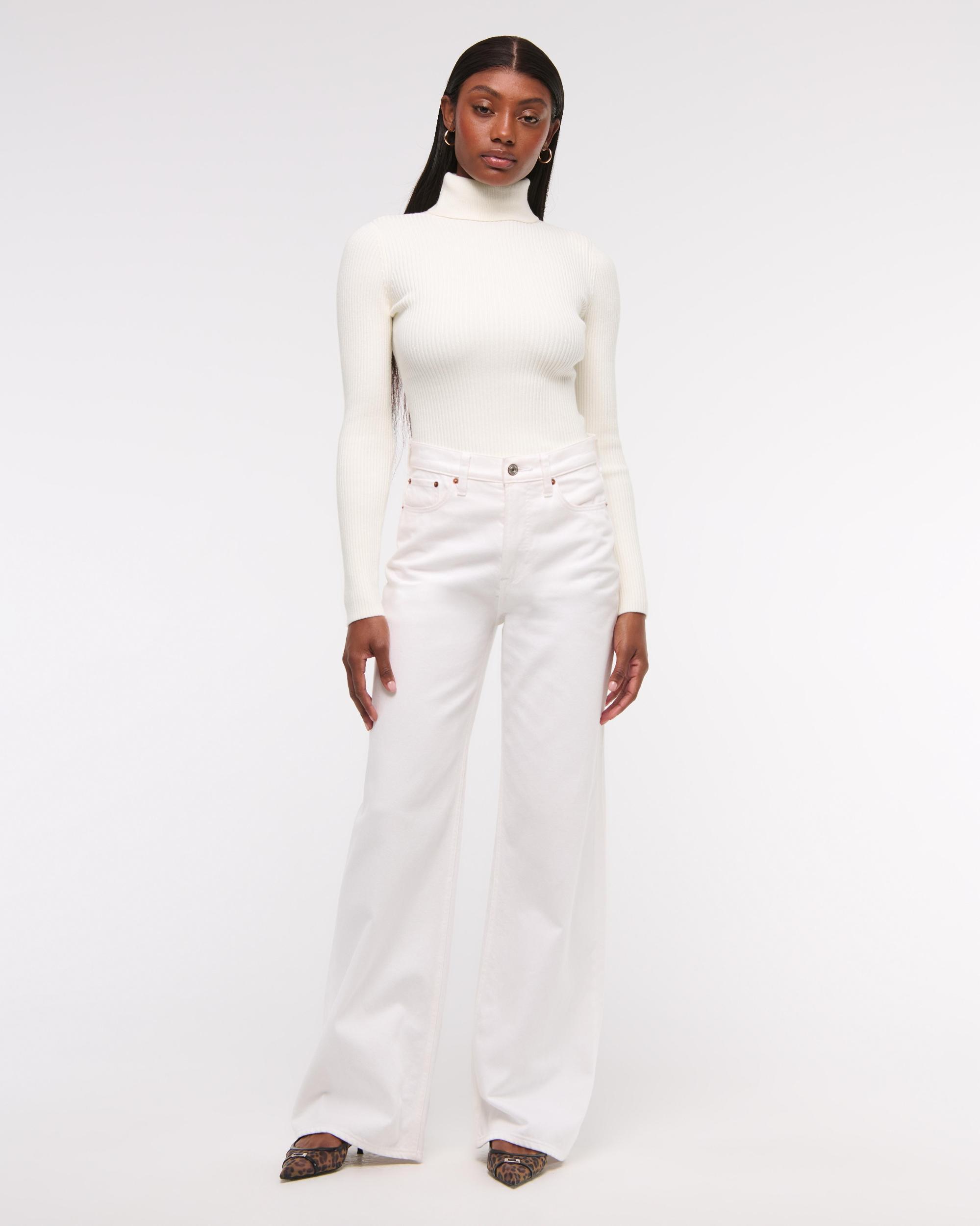 LuxeLoft Slim Ribbed Turtleneck Top Product Image