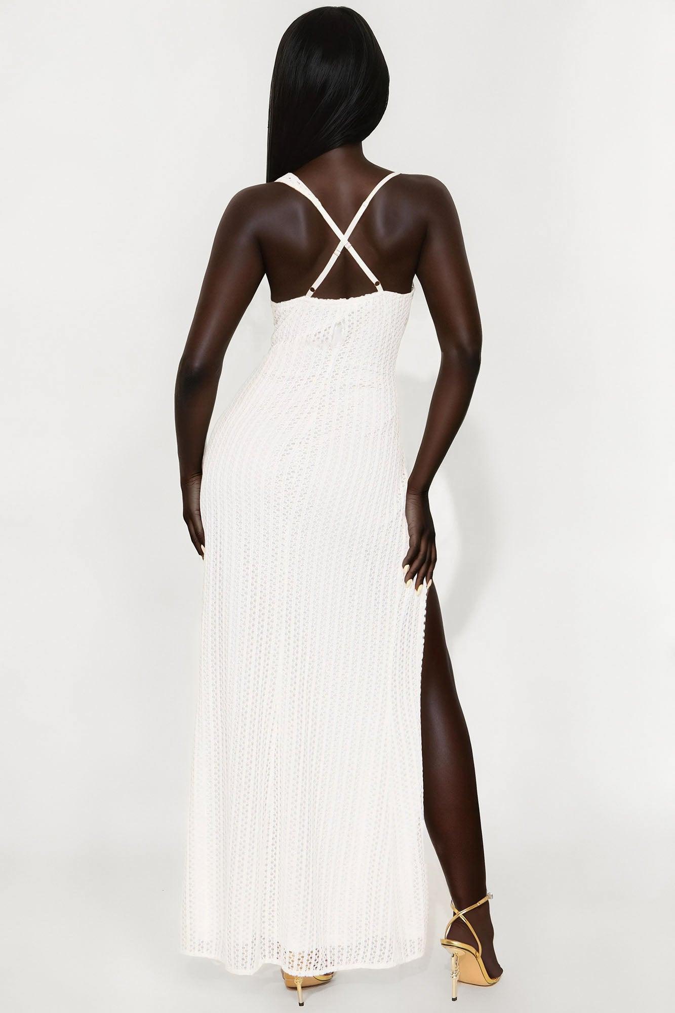 Natalie Crochet Maxi Dress I - White Female Product Image