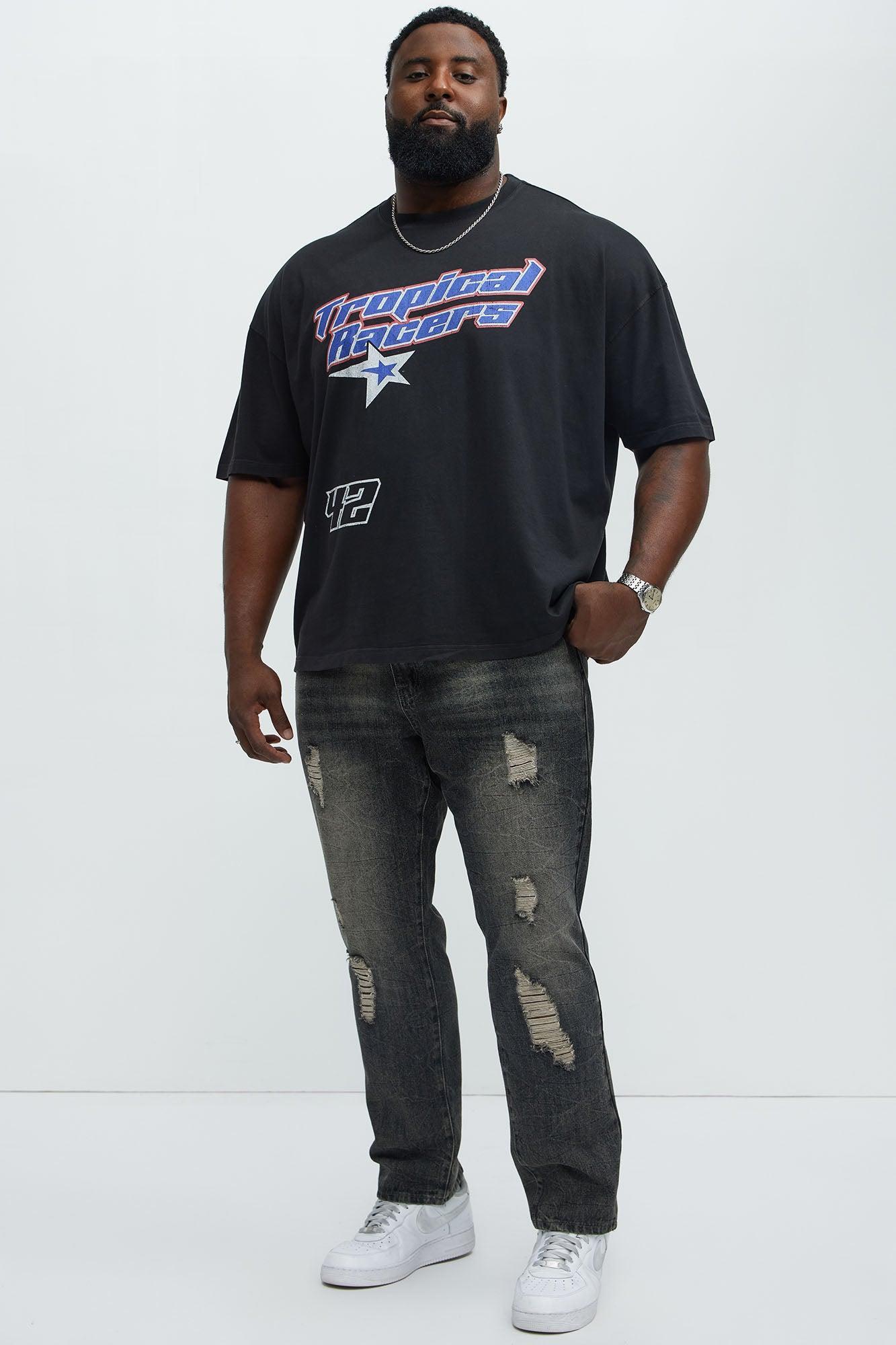 Back In The Valley Distressed Slim Jeans - Black Wash Product Image