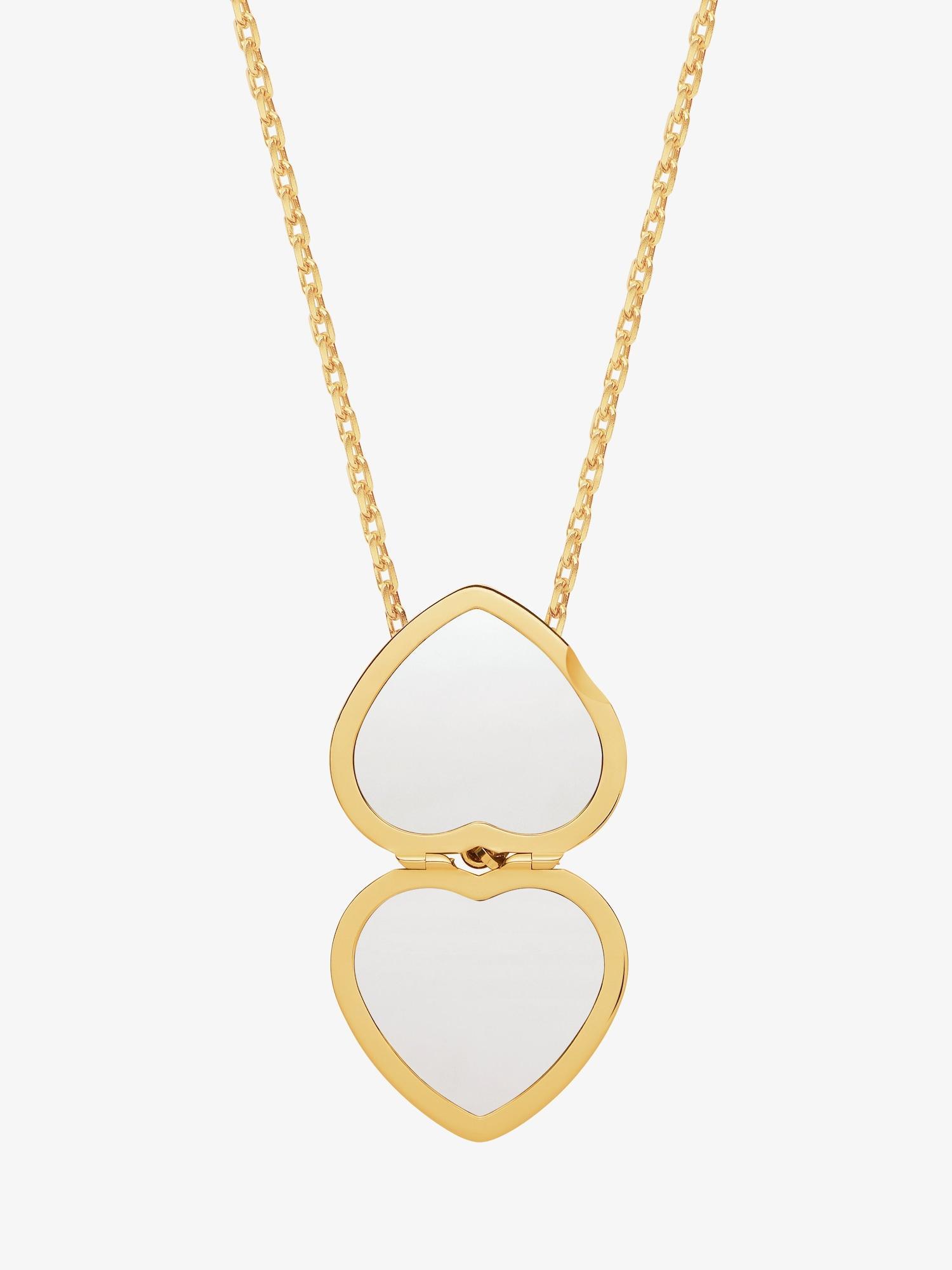 Heart mirror necklace in metal and enamel Product Image