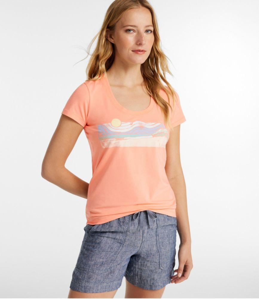 Women's Soft Stretch Supima-Blend Tee, Scoopneck Short-Sleeve Graphic Product Image