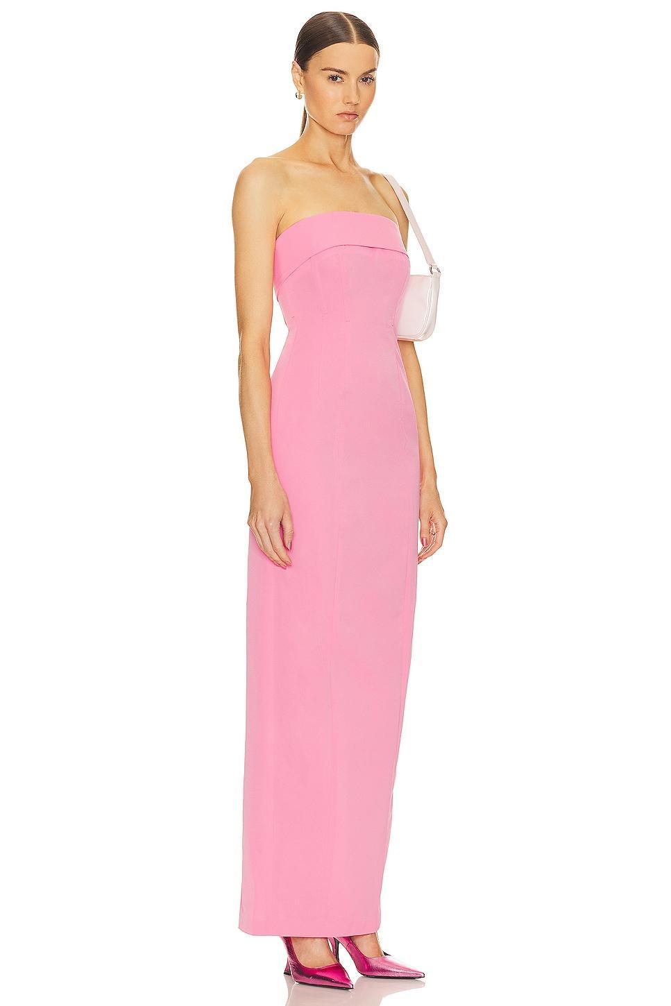 Tech Gabardine Long Strapless Dress Helsa Product Image