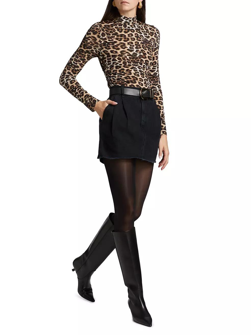 Leopard Print Jersey Blouse Product Image