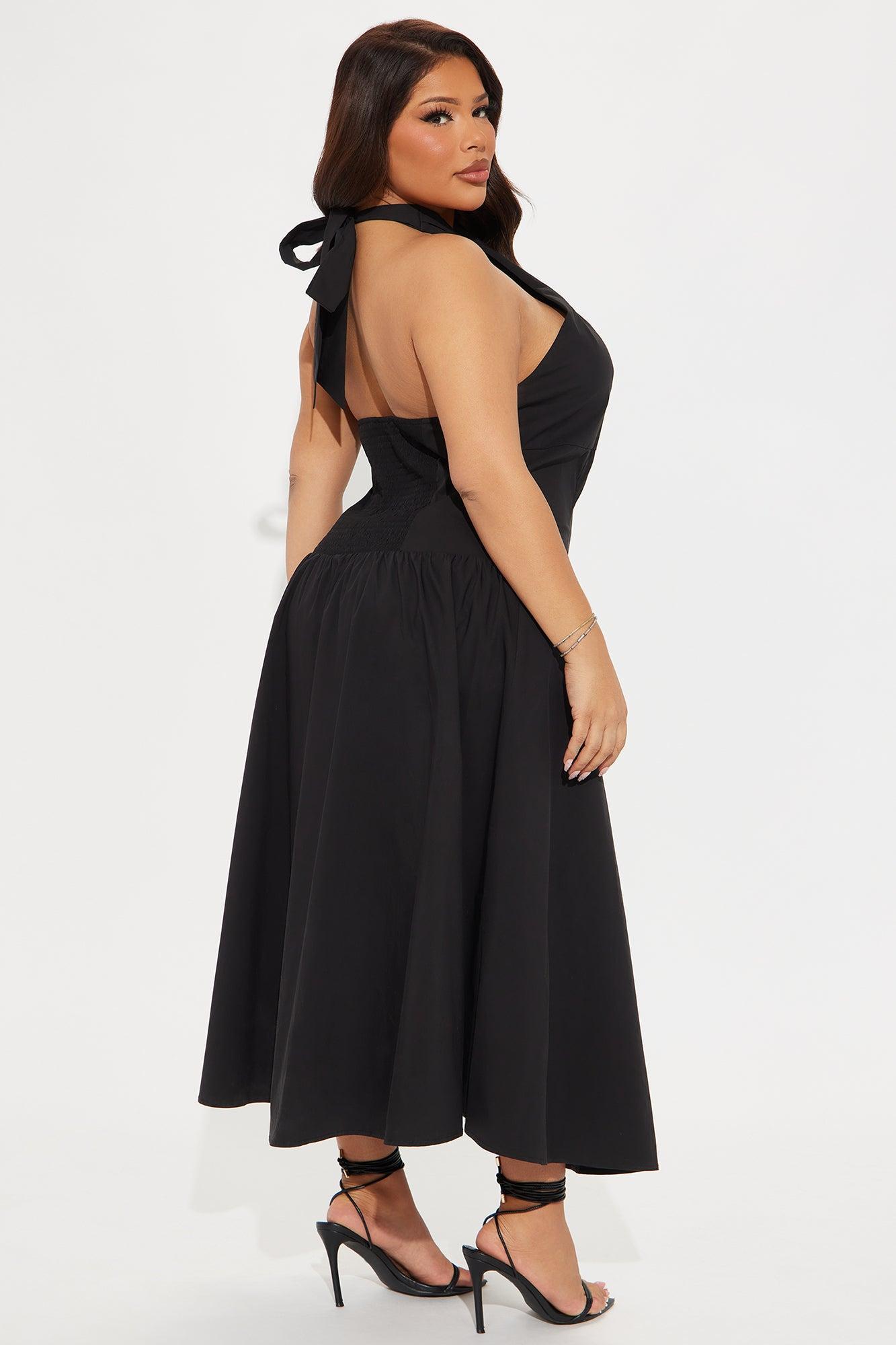 Chelsea Poplin Midi Dress - Black Product Image