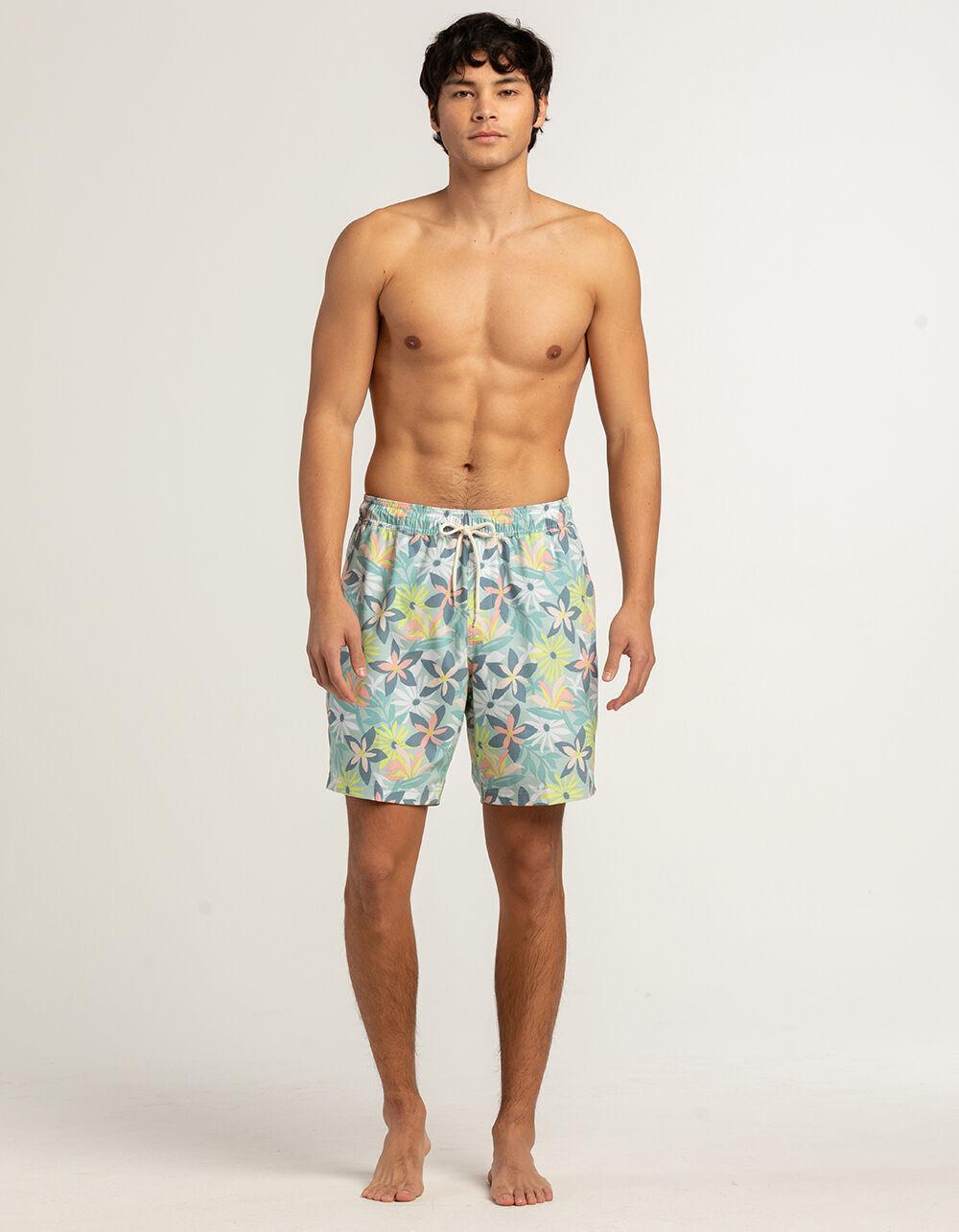 BLUE CROWN Paradise Daisies Mens 7" Swim Shorts Product Image