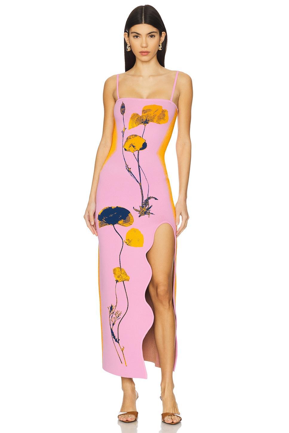 Iris Flower Print Maxi Tank Dress PH5 Product Image