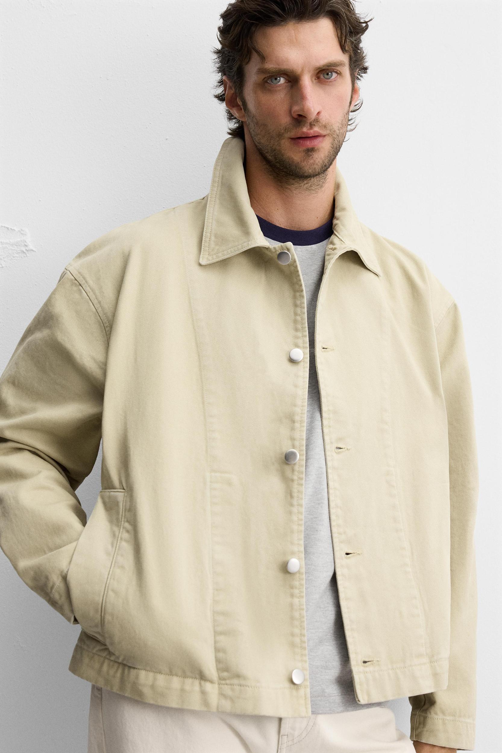 CROPPED FIT TWILL JACKET Product Image