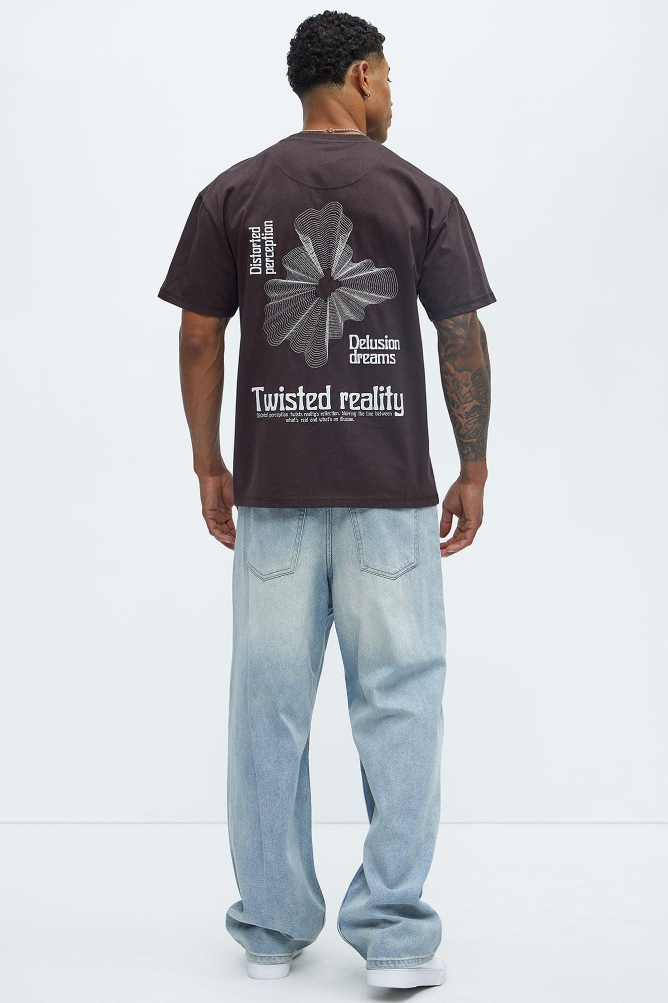 Twisted Reality Oversized Short Sleeve Tee - Chocolate Product Image