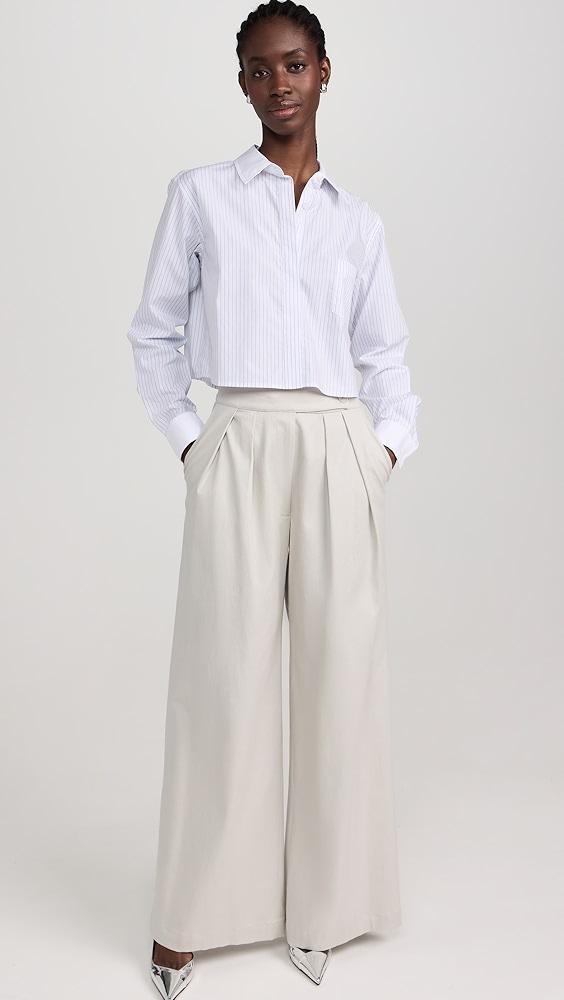 Good American Stripe Crop Uniform Shirt | Shopbop Product Image