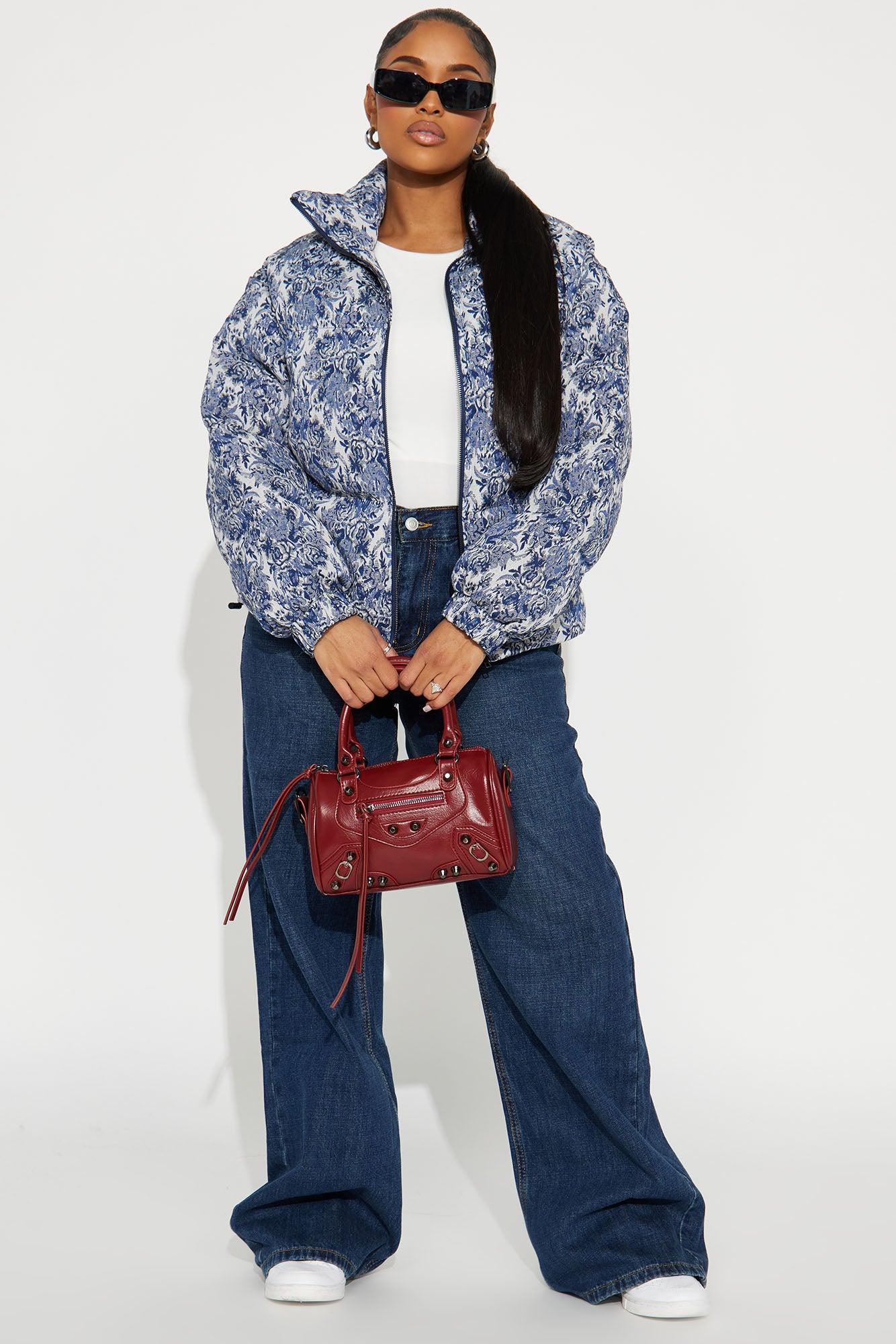 Charlotte Rose Puffer Coat - Blue/combo Product Image