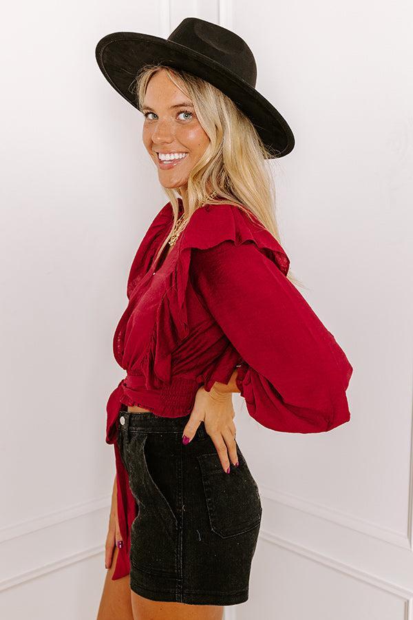 Novel Romance Top In Wine Product Image