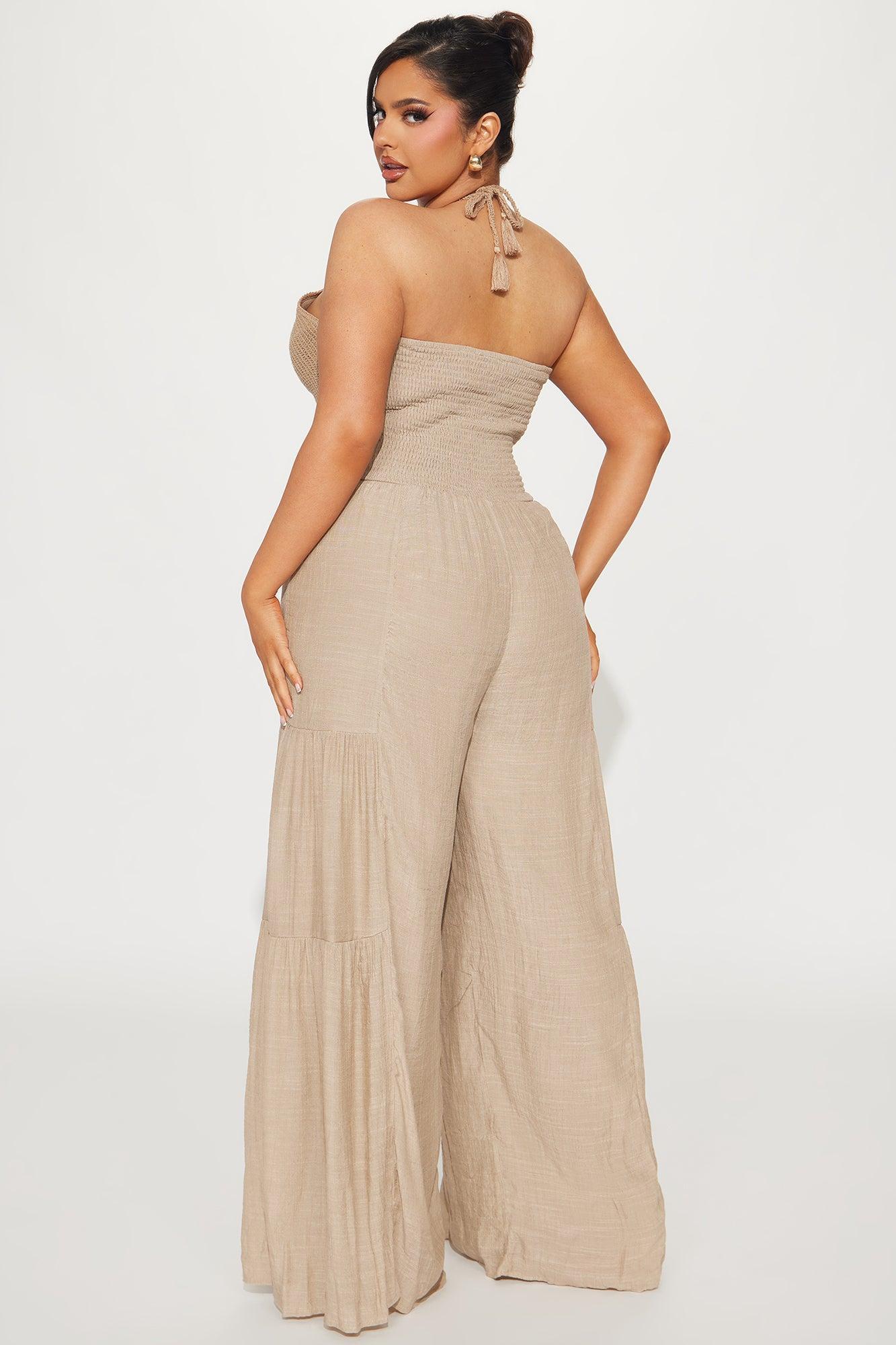 Malta Vacay Jumpsuit - Taupe Product Image