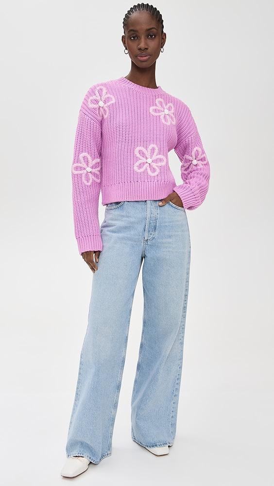 English Factory Flower Embroidery Knit Top | Shopbop Product Image