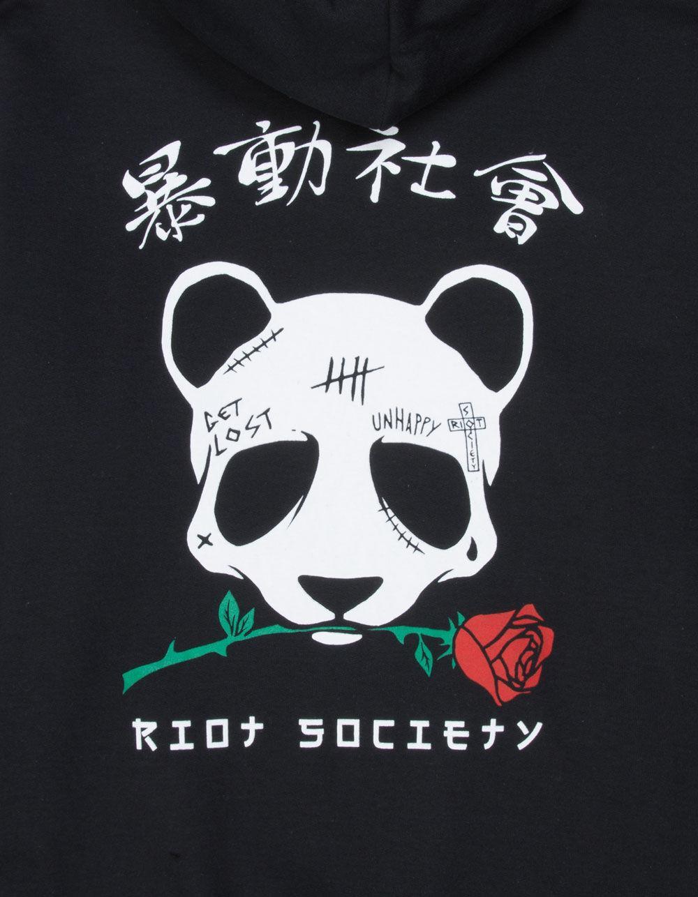 RIOT SOCIETY Panda Rose Skull Mens Hoodie Product Image