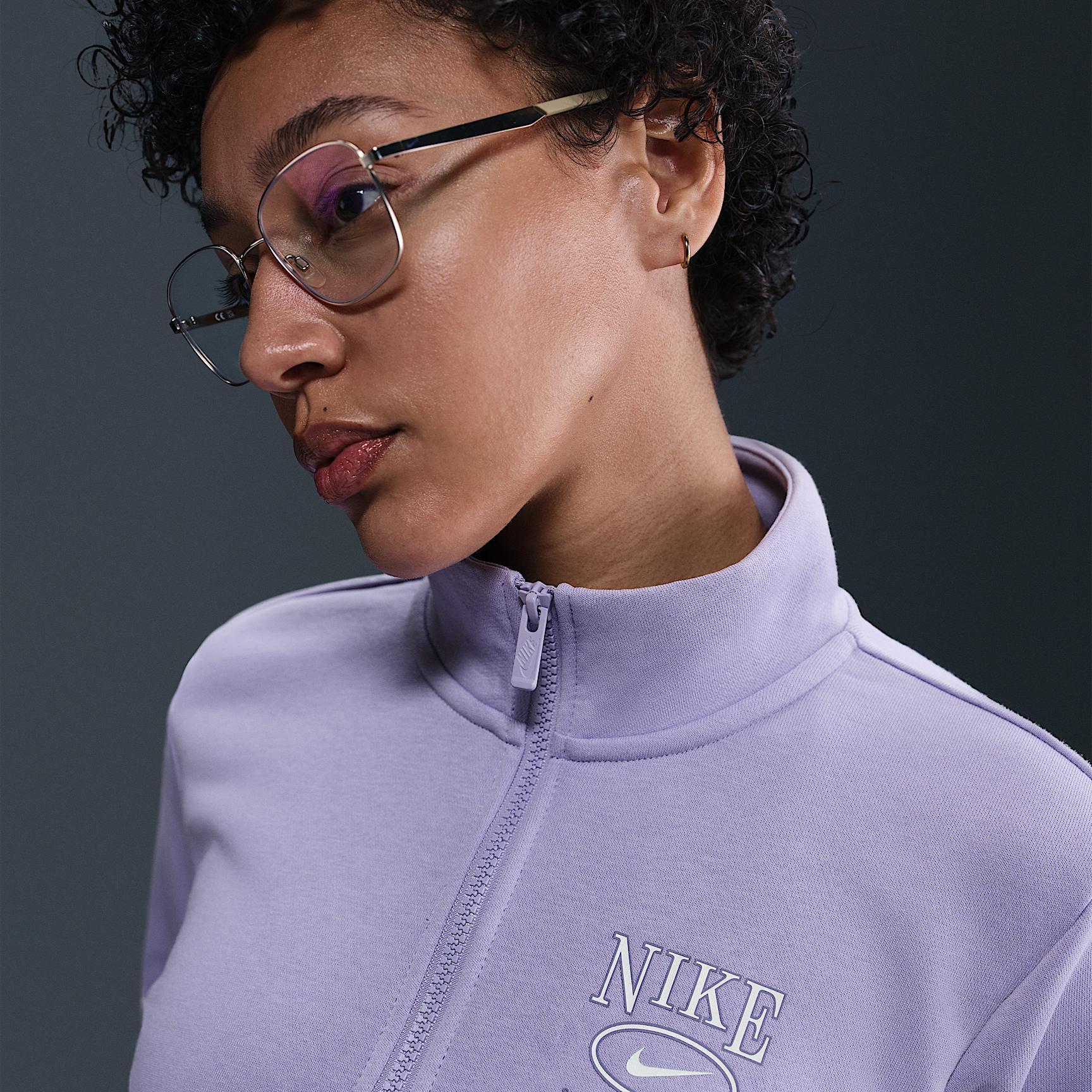 Nike Sportswear Club Fleece Women's Mock-Neck 1/2-Zip Graphic Top Product Image