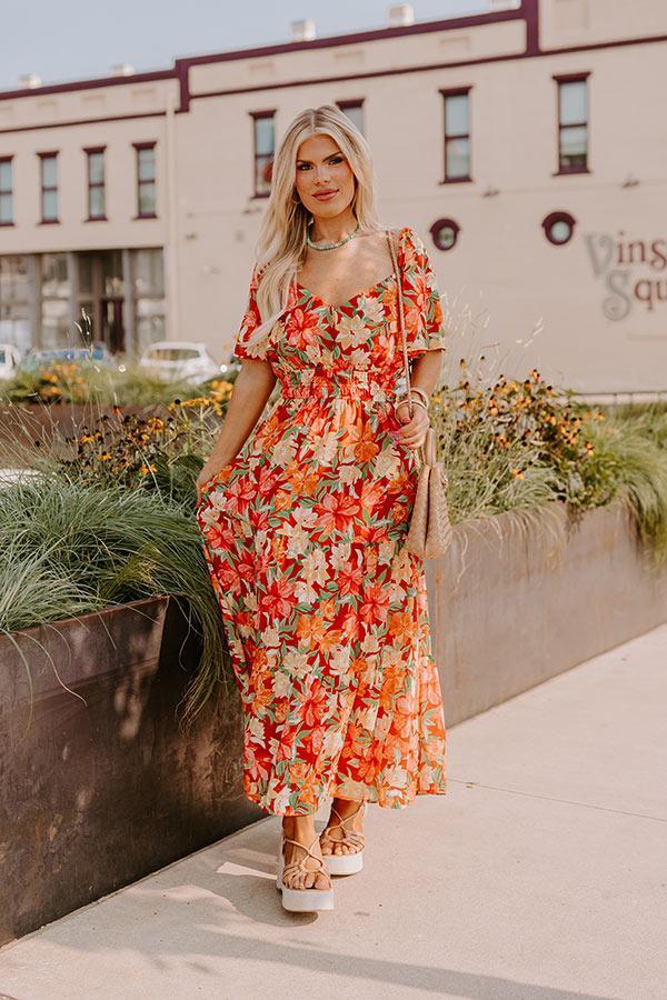 Fall Harvest Floral Maxi Dress Curves Product Image