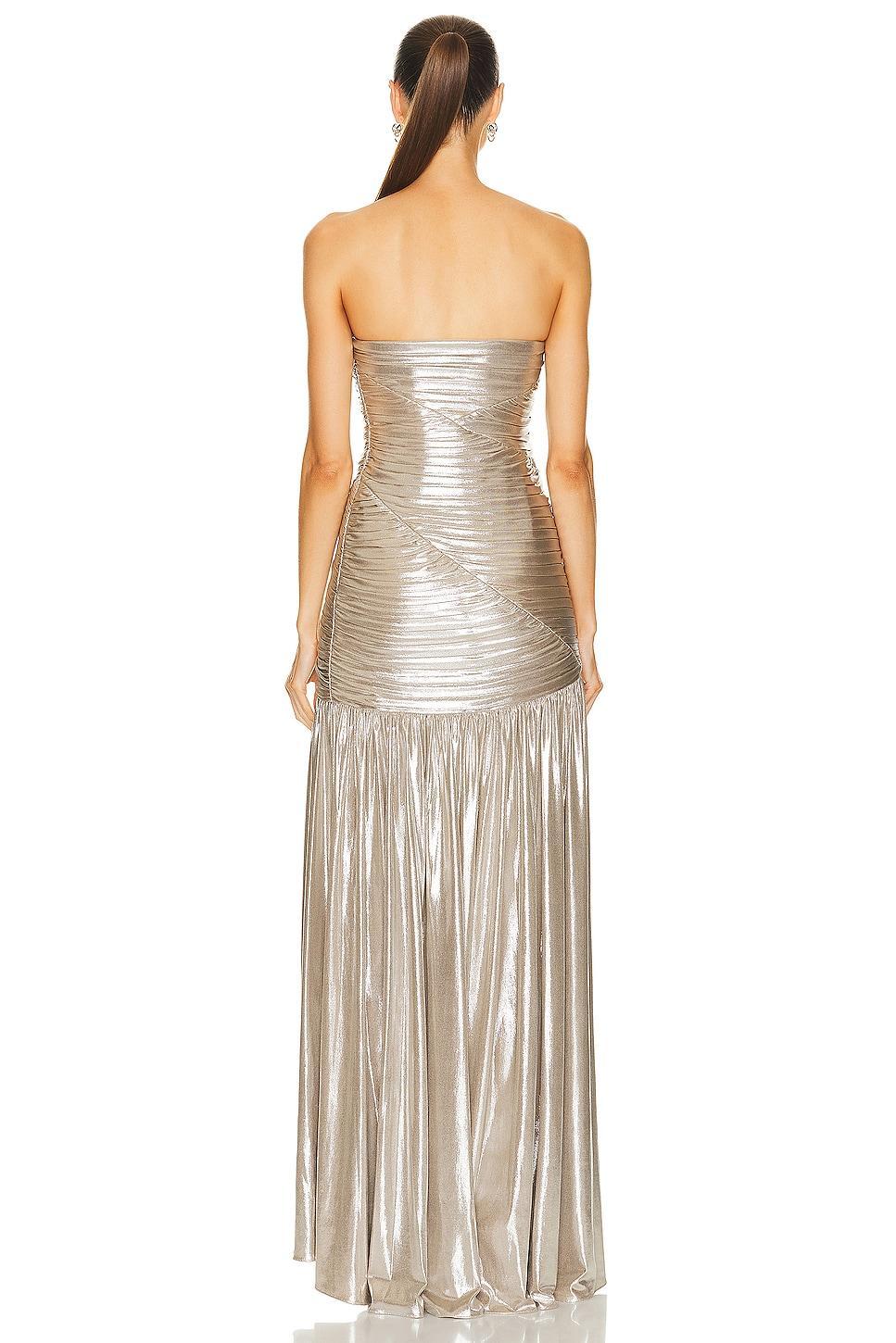 Josie Strapless Lam Slit Gown Product Image
