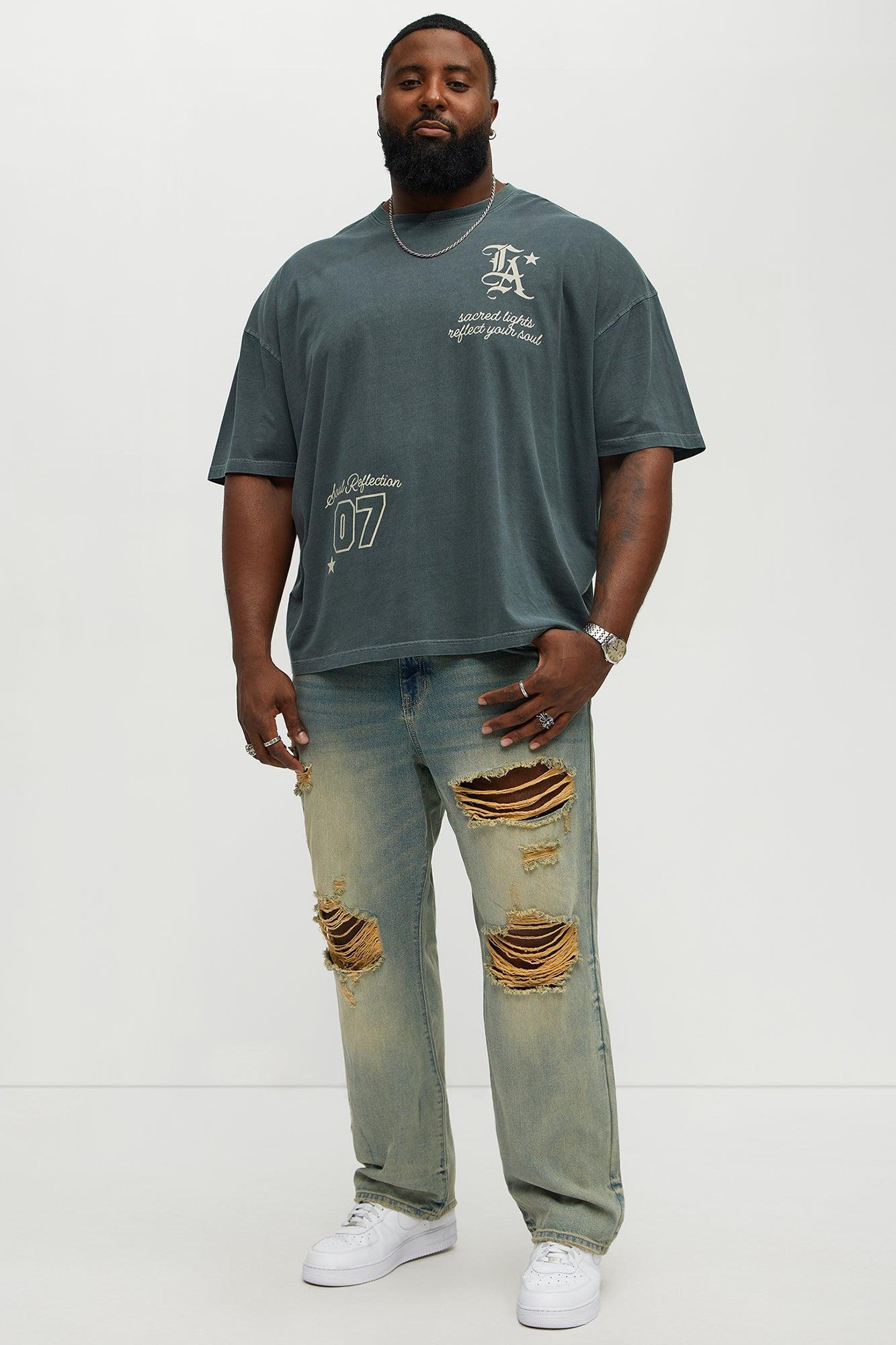 LA Sacred Lights Oversized Short Sleeve Tee - Grey Product Image