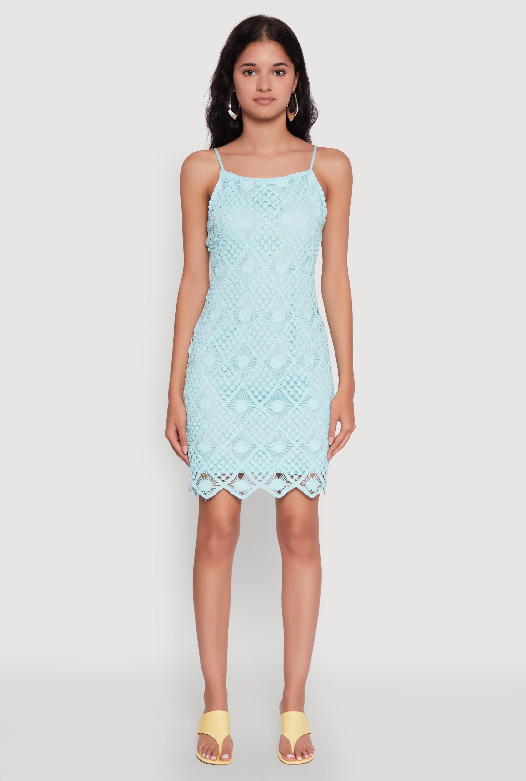 Trendy Patterned Crochet Sleeveless Dress Female Product Image