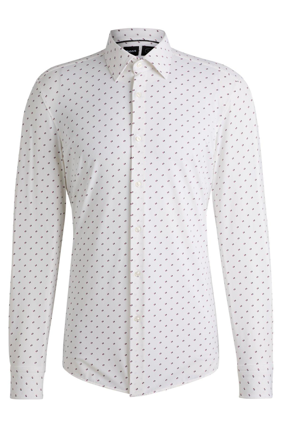 Slim-fit shirt in printed performance-stretch material Product Image