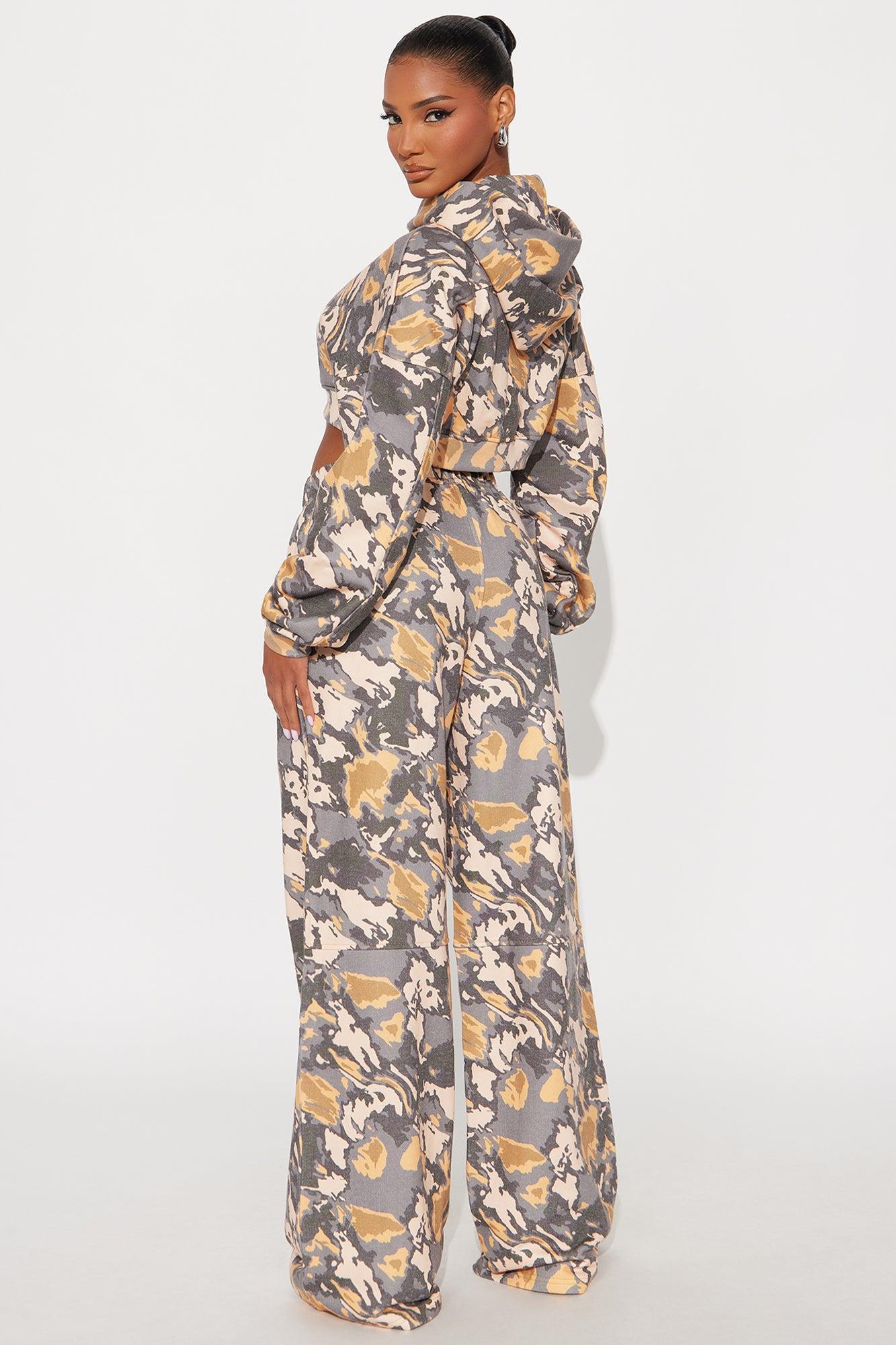 Always Lucky Camo Pant Set - Grey/combo Product Image