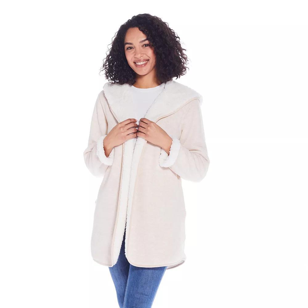 Women's Weathercast Open-Front Reversible Jacket, Size: Medium, Oatmeal Ivory Product Image