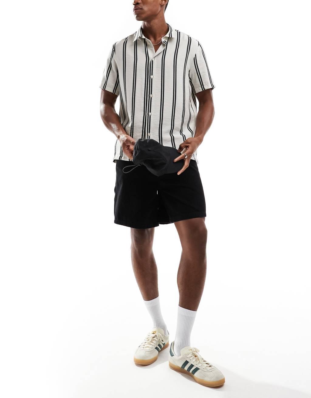 Bershka striped shirt in ecru  Product Image