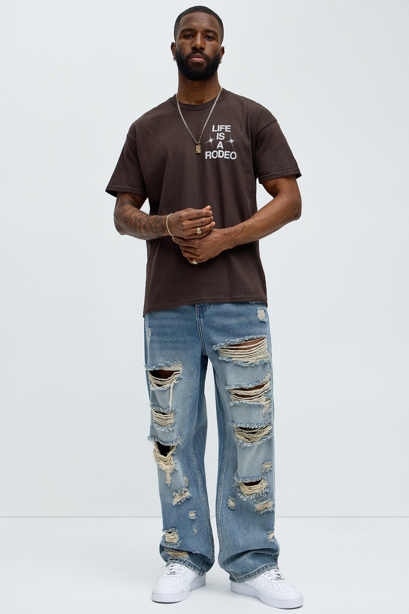 Samborghini Life Is A Rodeo Short Sleeve Tee - Brown Male Product Image