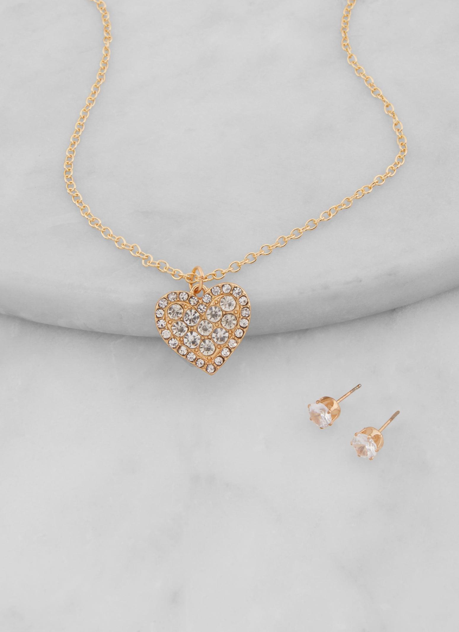 Religious Charm Layered Necklace and Drop Earrings Female Product Image