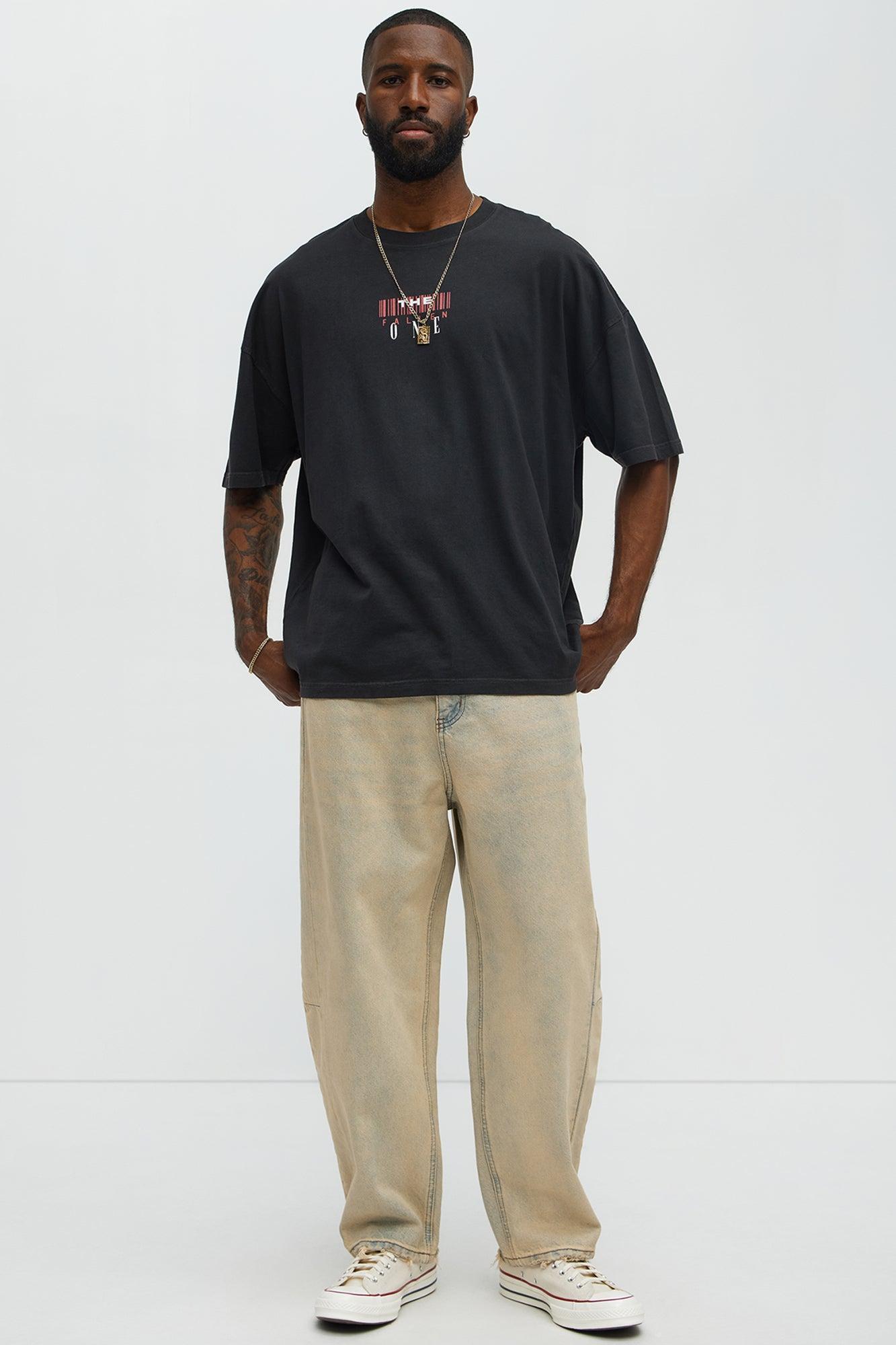 The Fallen One Oversized Short Sleeve Tee - Black Wash Male Product Image