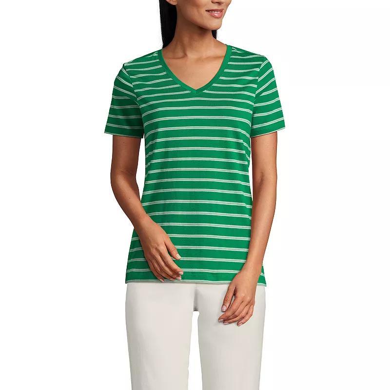 Women's Lands' End Relaxed-Fit Supima Cotton V-Neck Tee, Size: Small, Soft  Blue Product Image