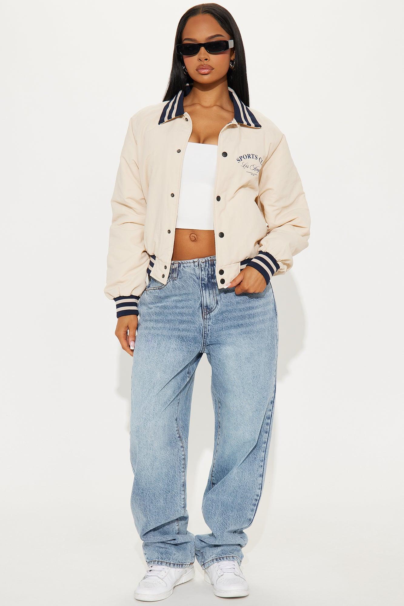 Los Angeles Sports Club Varsity Jacket - Cream Female Product Image