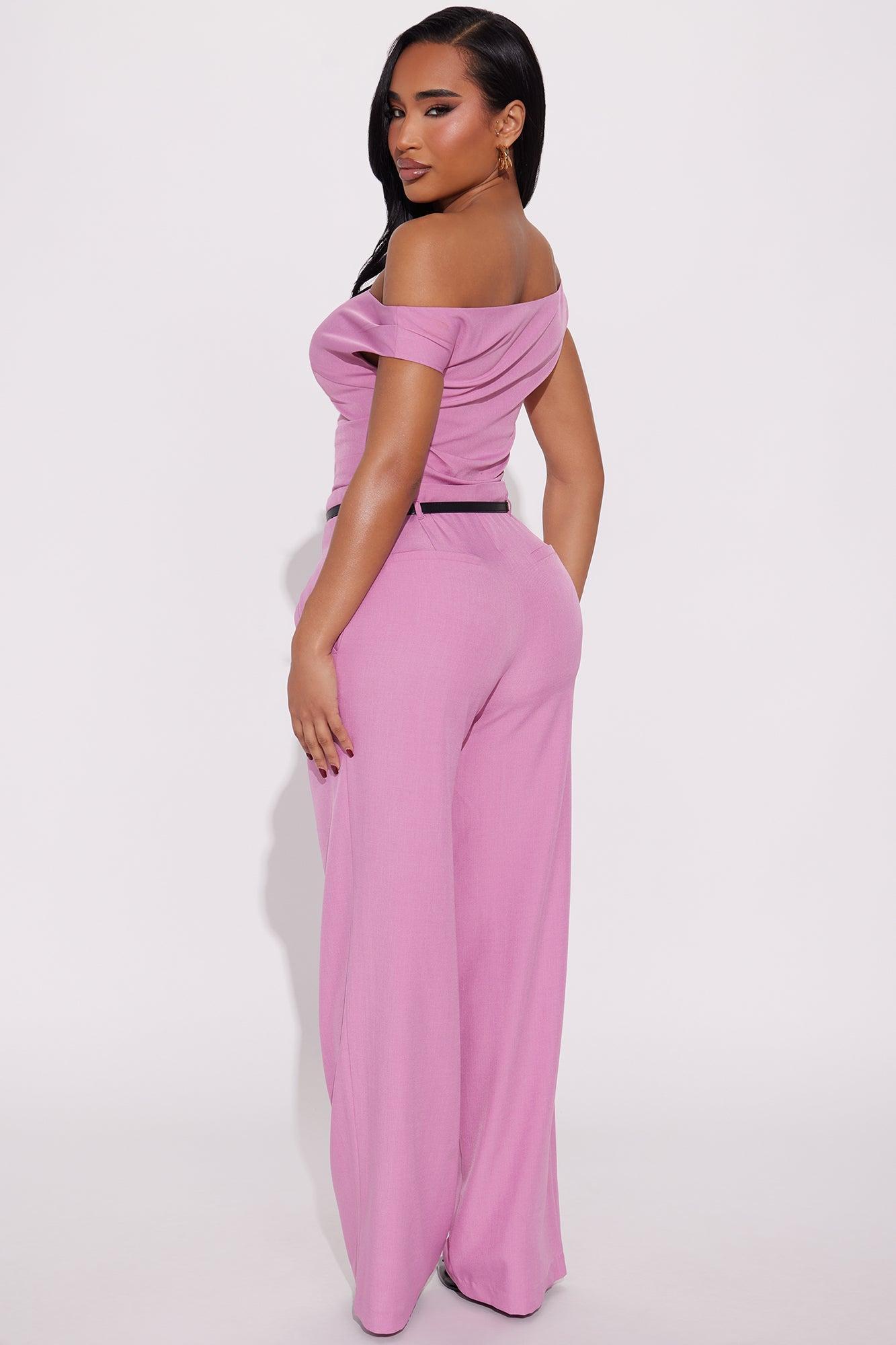 Carmela Off Shoulder Pant Set - Light Pink Product Image