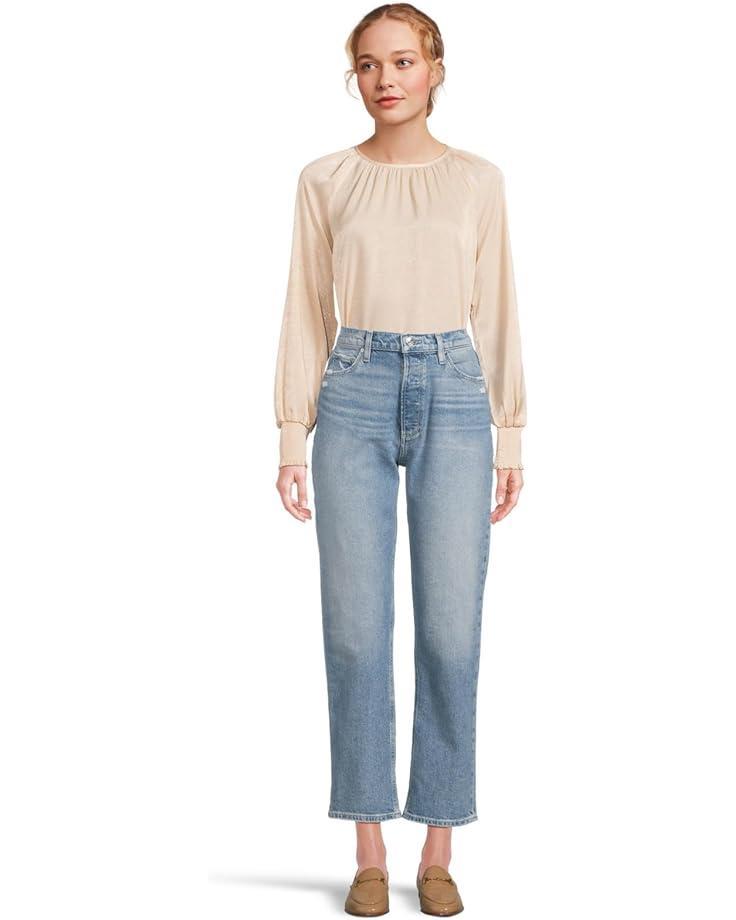 3/4 Sleeve Ruffled V-Neck Blouse Product Image