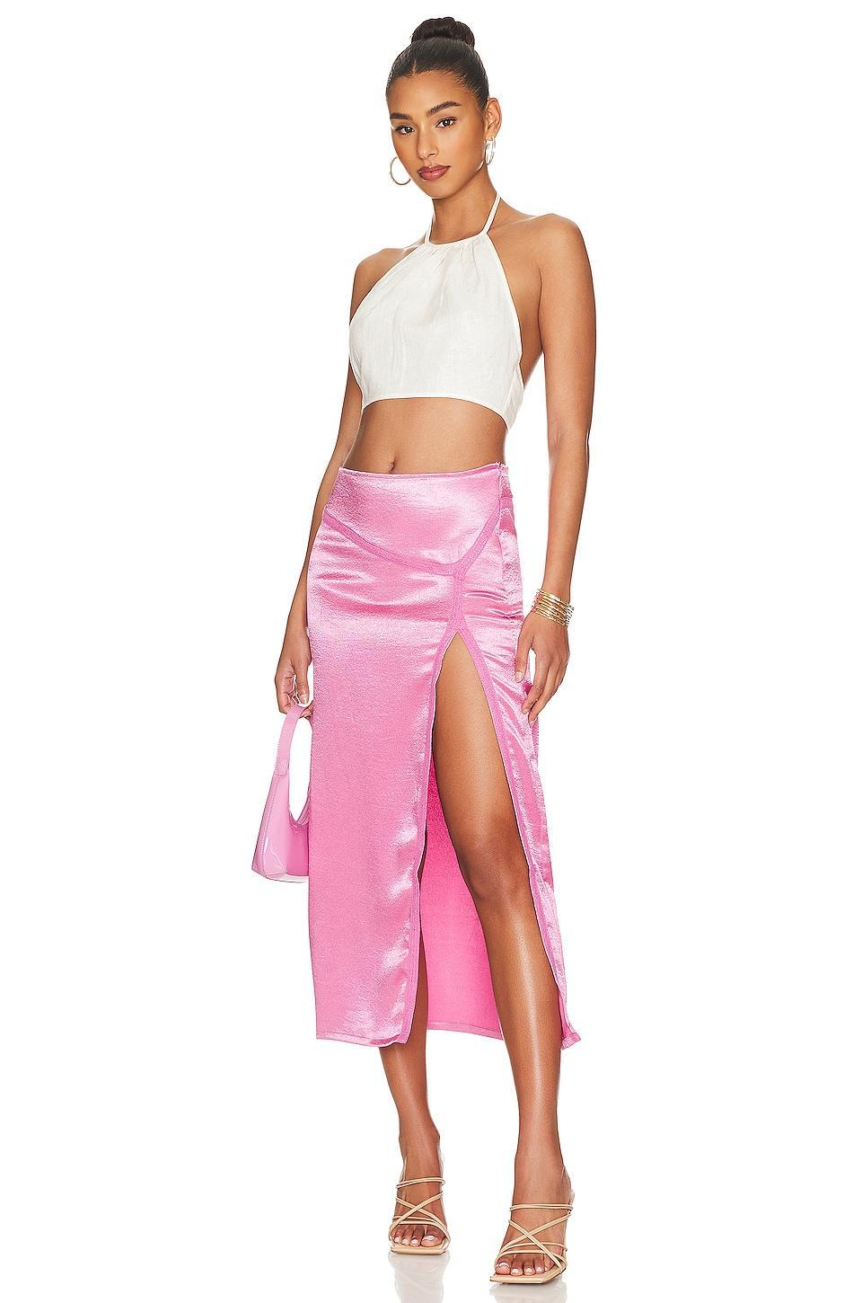 Dakota Satin Midi Skirt Product Image