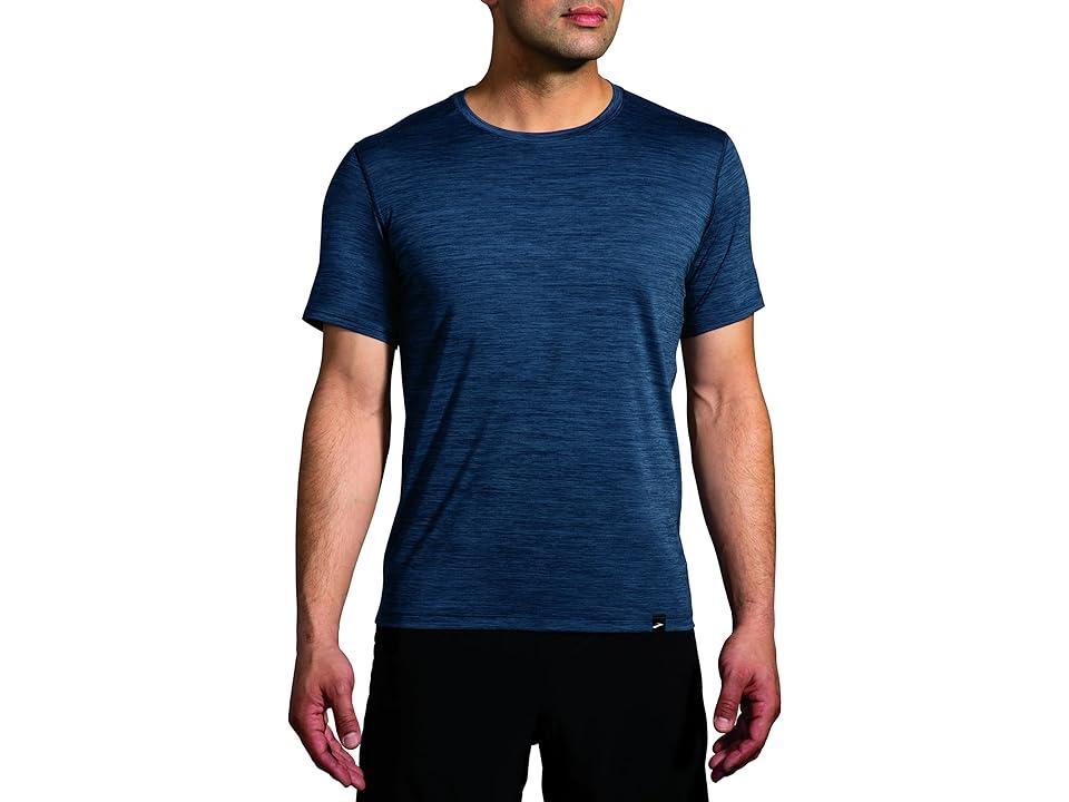 Brooks Luxe Short Sleeve (Heather Charcoal) Men's Clothing Product Image