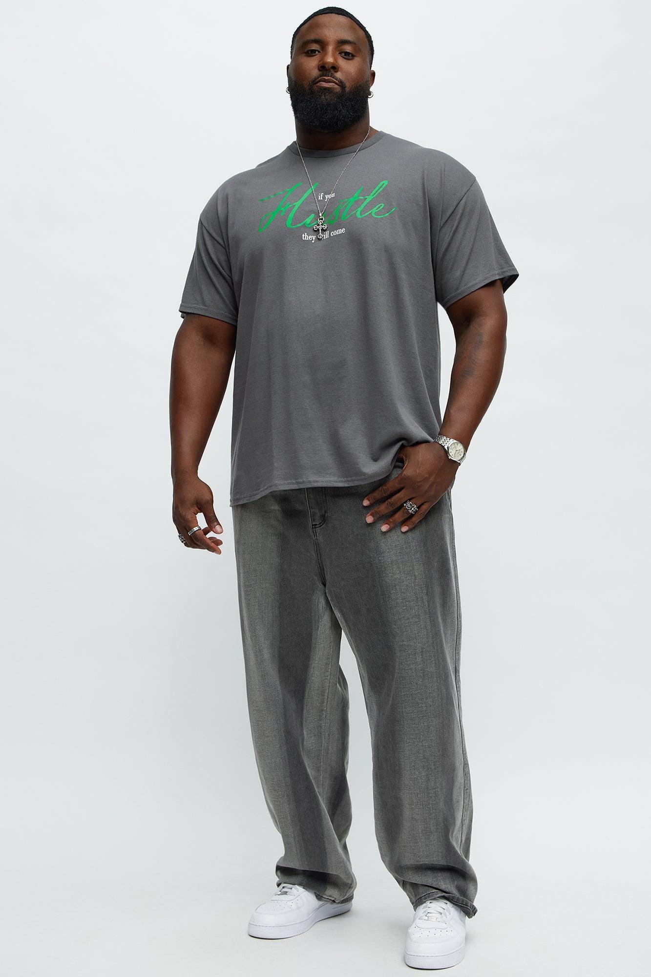 Hustling Pays Off Short Sleeve Tee - Charcoal Product Image