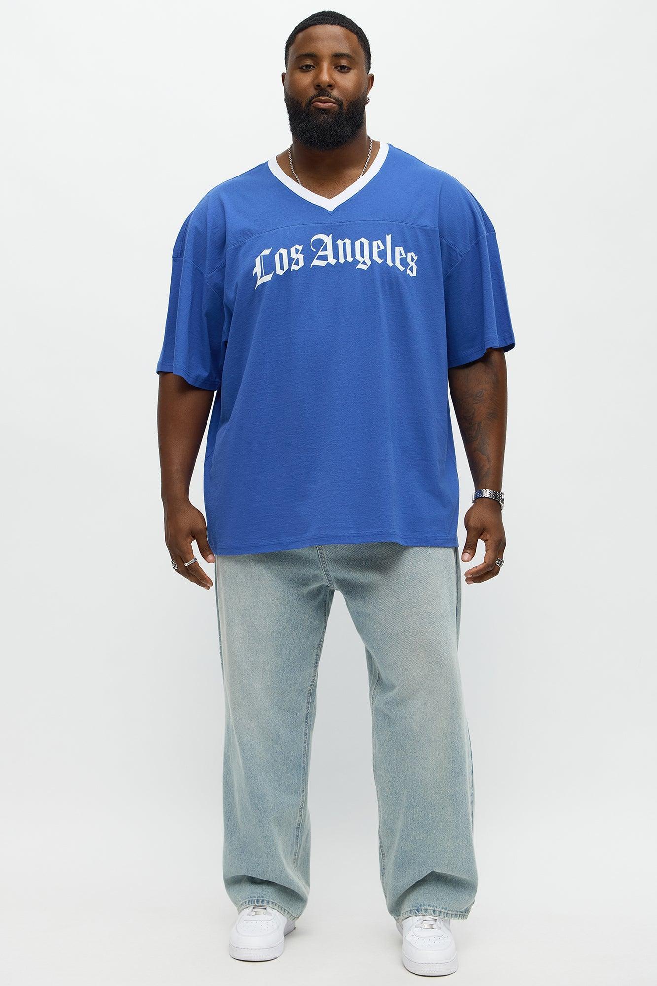 LA Old English Jersey Tee - Blue Product Image
