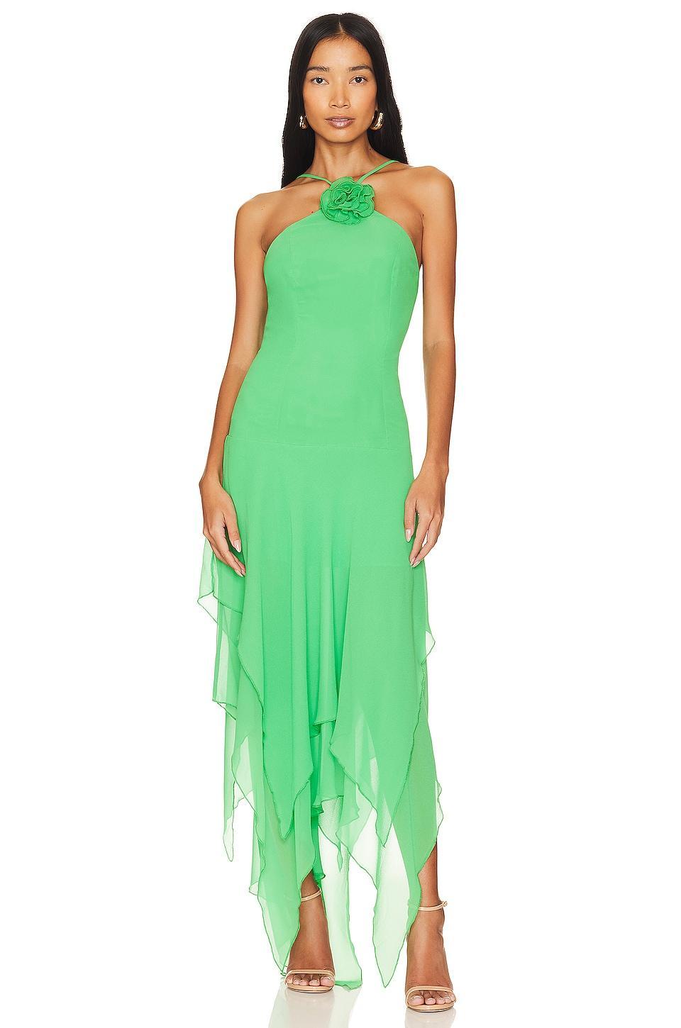 Lovers and Friends Shelby Asymmetric Dress in Green Product Image