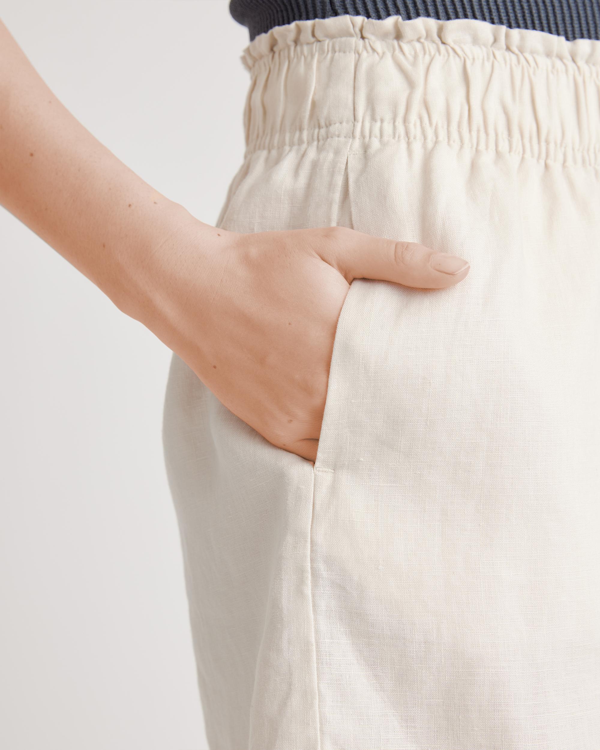 Quince | Women's 100% European Linen High Waisted Shorts Size XL Product Image